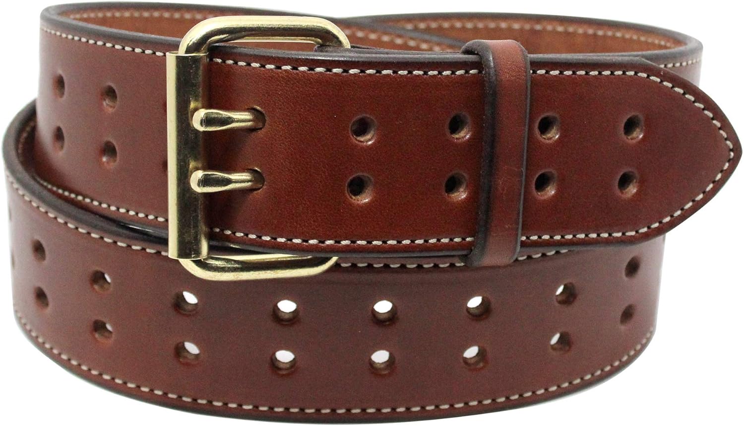 Construction Grade, Two Prong, Heavy Duty, Full Grain Leather Belt, 2” Wide, Made in USA