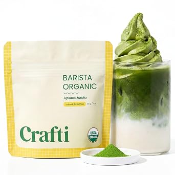 Crafti Barista Organic Premium Grade Uji Matcha - Authentic Japanese Matcha Green Tea Powder from Kyoto, Japan for Matcha Lattes 30g / 1.06oz