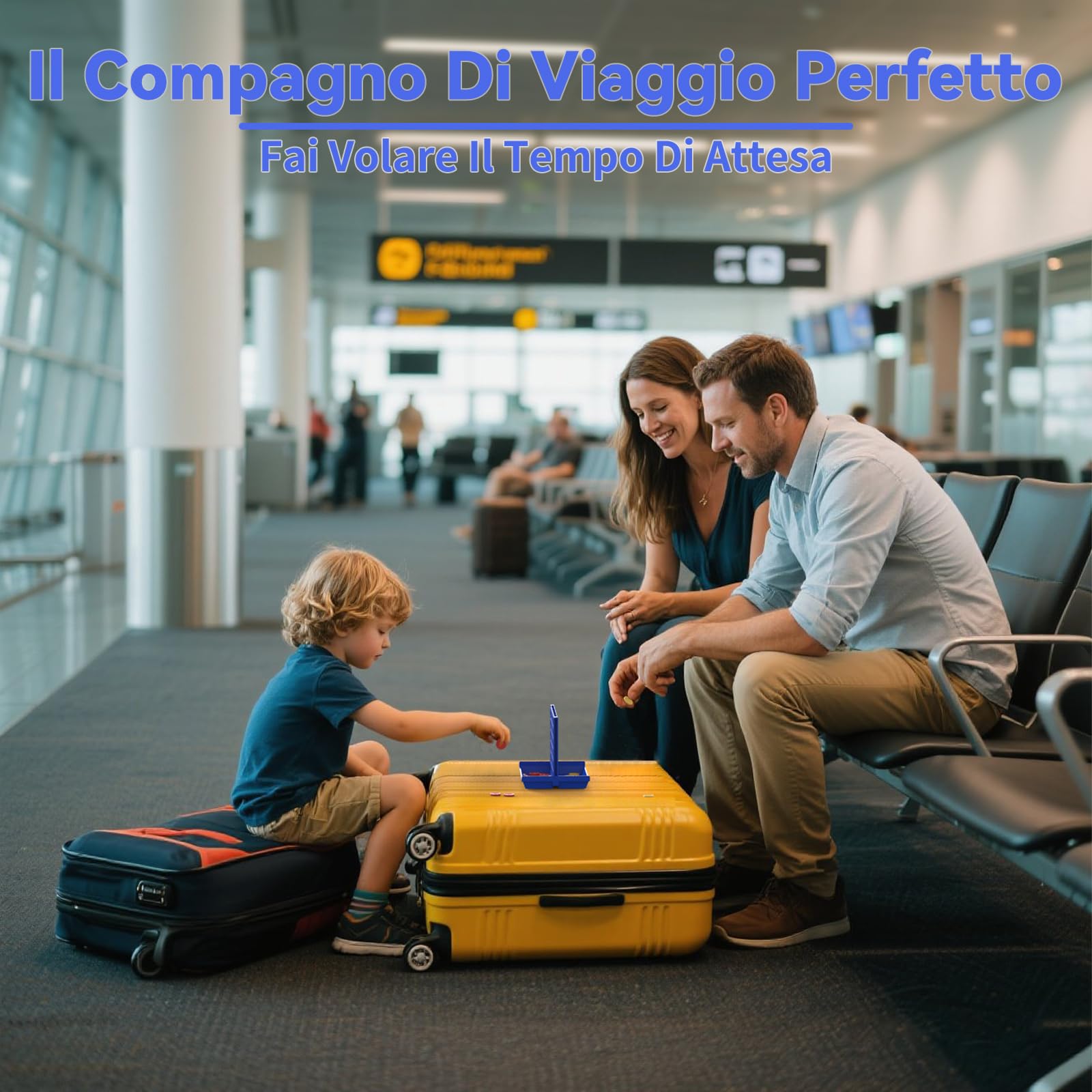 Pup Go 4 in Linea Formato Tascabile per Bambini di 3 Anni +, Gioco da Viaggio Perfetto per Bambini, Ideale per Auto & Aereo, Strategia Educativo da Tavolo per 2 Giocatori, Pieghevole e Portatile
