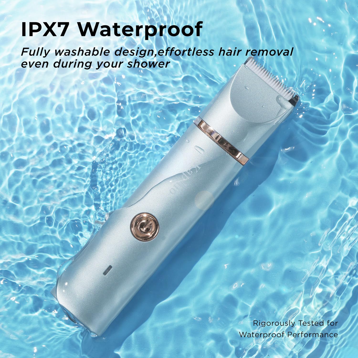 Bikini Trimmer für Frauen Schamhaare 2 in 1 Eletctric Rasierer für Frauen Wiederaufladbarer Eletctric Rasierer - IPX7 wasserdichter Bikini-Trimmer für Achseln, Beine, Arme, Körper (Pariser Blau)