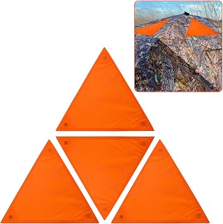 4 Pcs Blaze Orange Safety Panels,Waterproof Hunting Safety Blind Panels with 12 Buttons & Storage Bag,Portable Blind Cover for Ground Blind Tree Stand