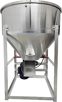 110V Feed Mixer Blender 4KW Vertical Feed Mixing Machine Stainless Steel Plastic Mixer Capacity 330lbs for Particle Grain Seed Dry and Wet Use
