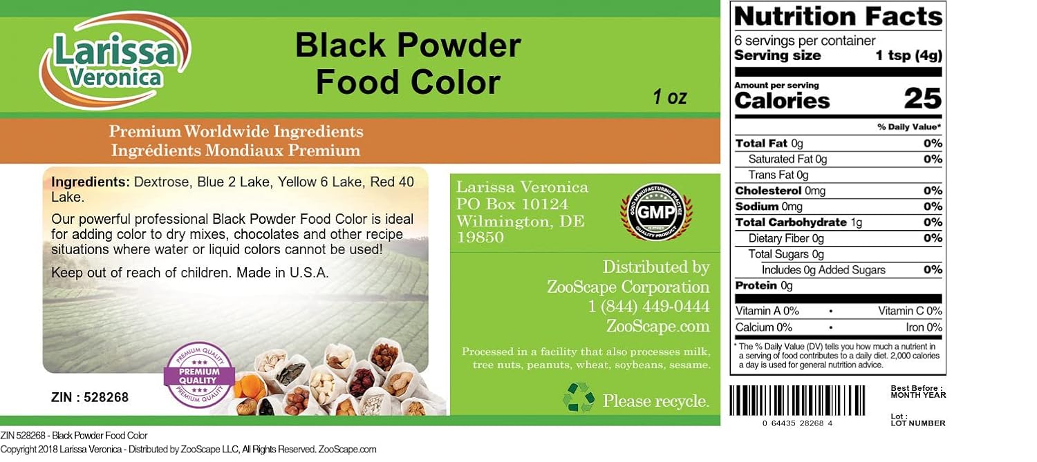 Black Powder Food Color (1 oz, ZIN: 528268) - 2 Pack