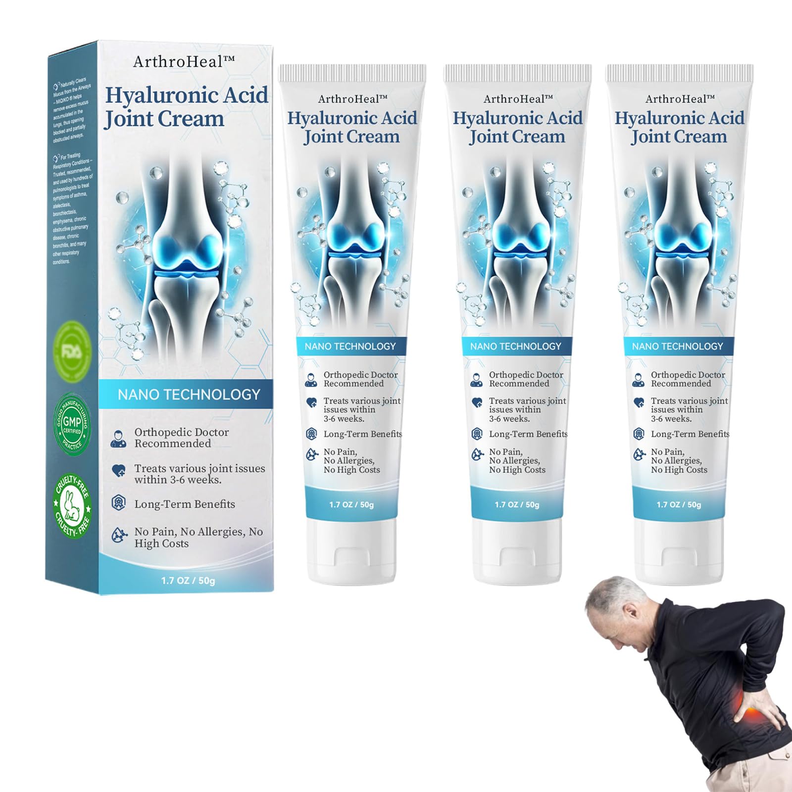 Crème Réparatrice Pour Les Articulations à L'acide Hyaluronique - 50g - Neuf Sous Emballage