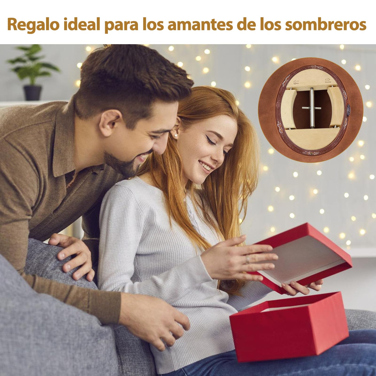 Extensor de sombreros de madera de haya cuatro vías