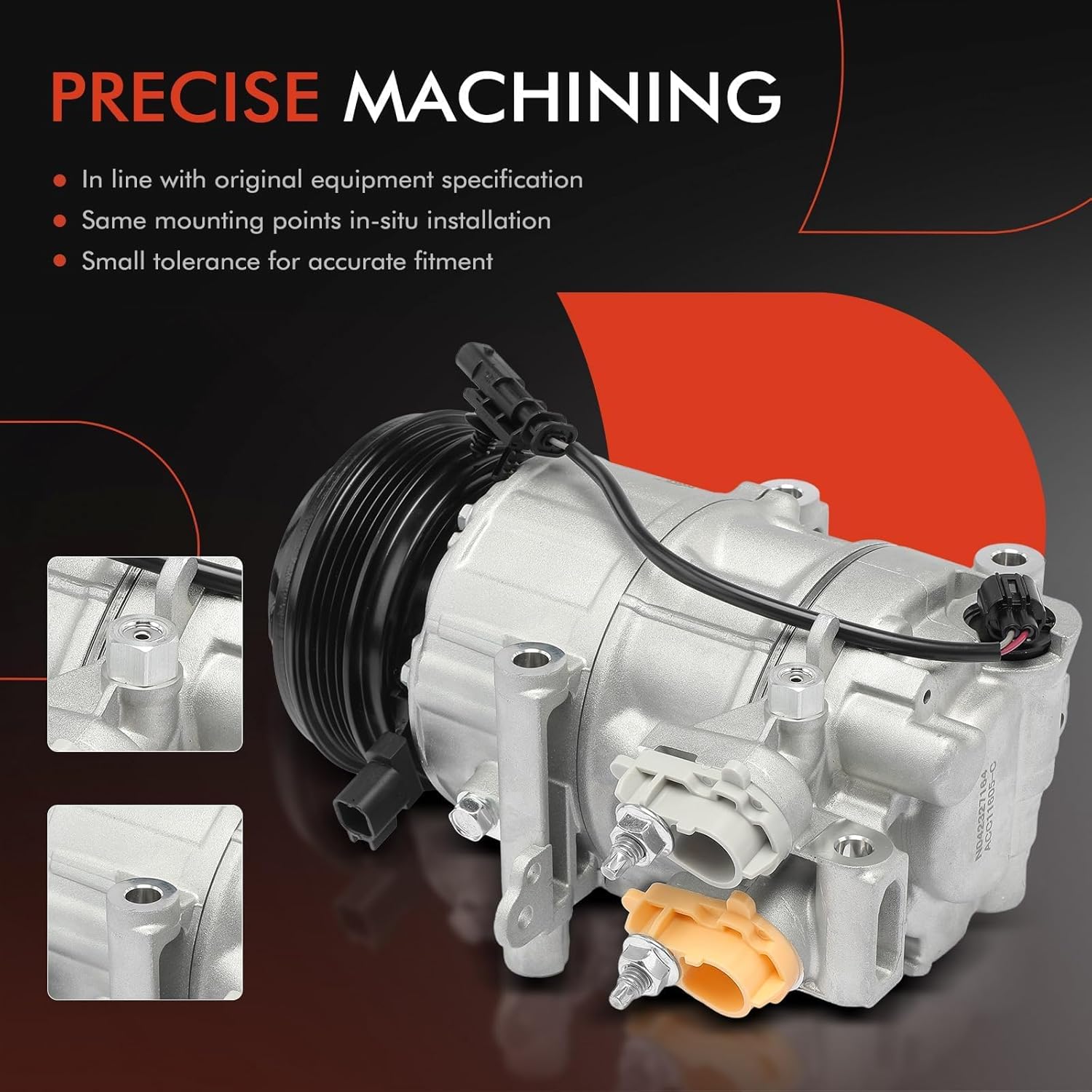 A-Premium A/C Compressor with Clutch Compatible with Ford EcoSport 2.0L 2018-2022, with VS12 Style Compressor