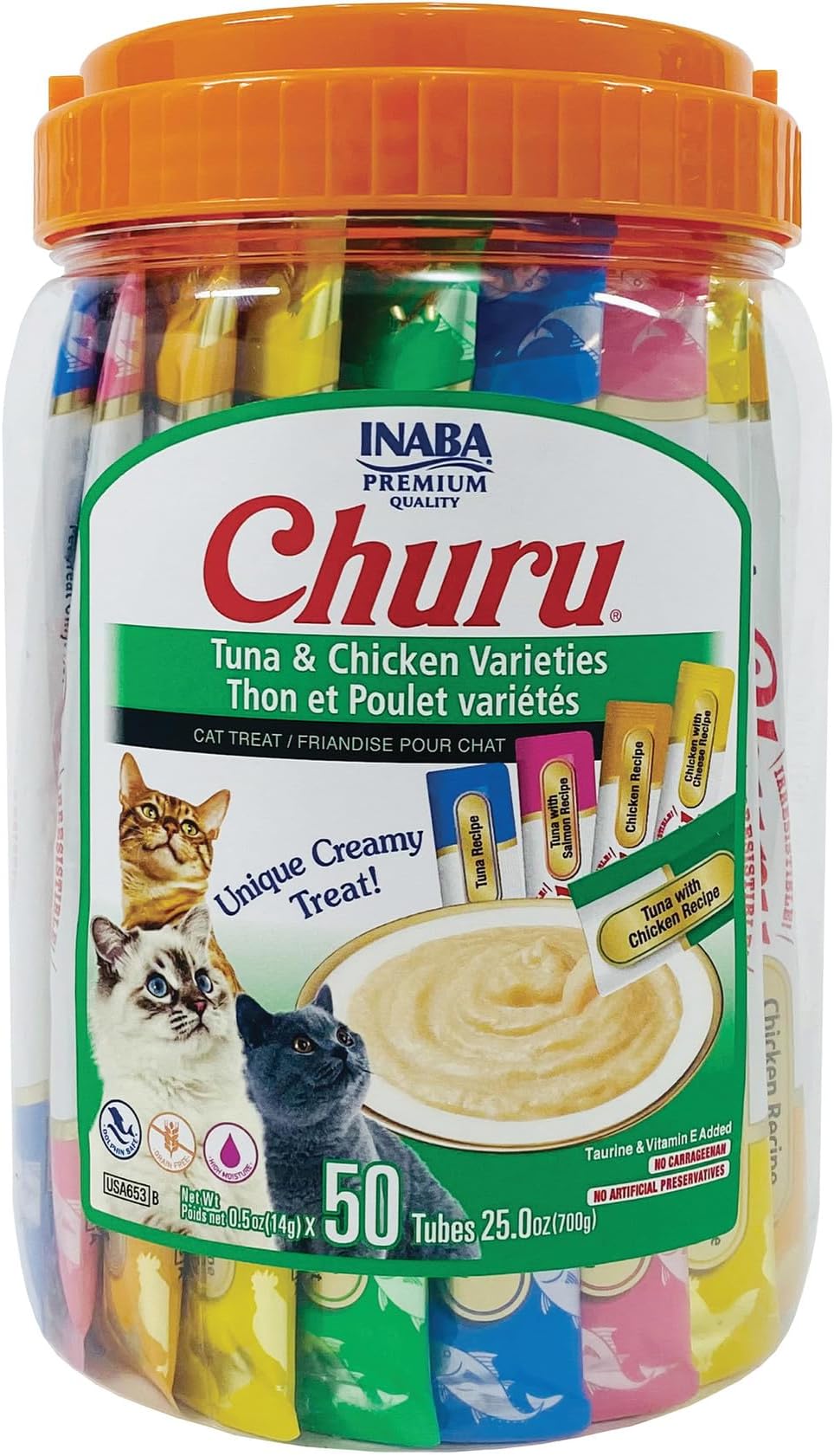 HonLena INABA Churu Lickable Purée Natural Cat Treats