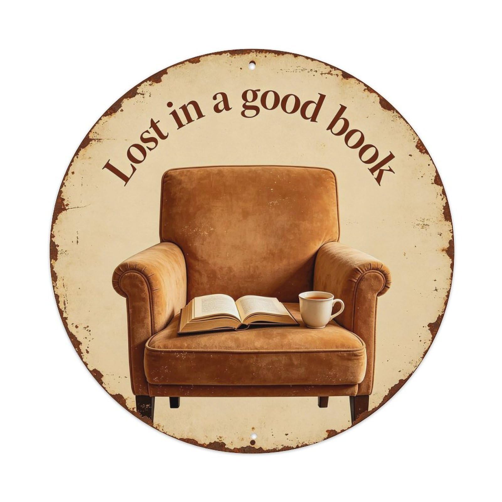 Vintage_reading_nook Metal Tin Sign Plaque