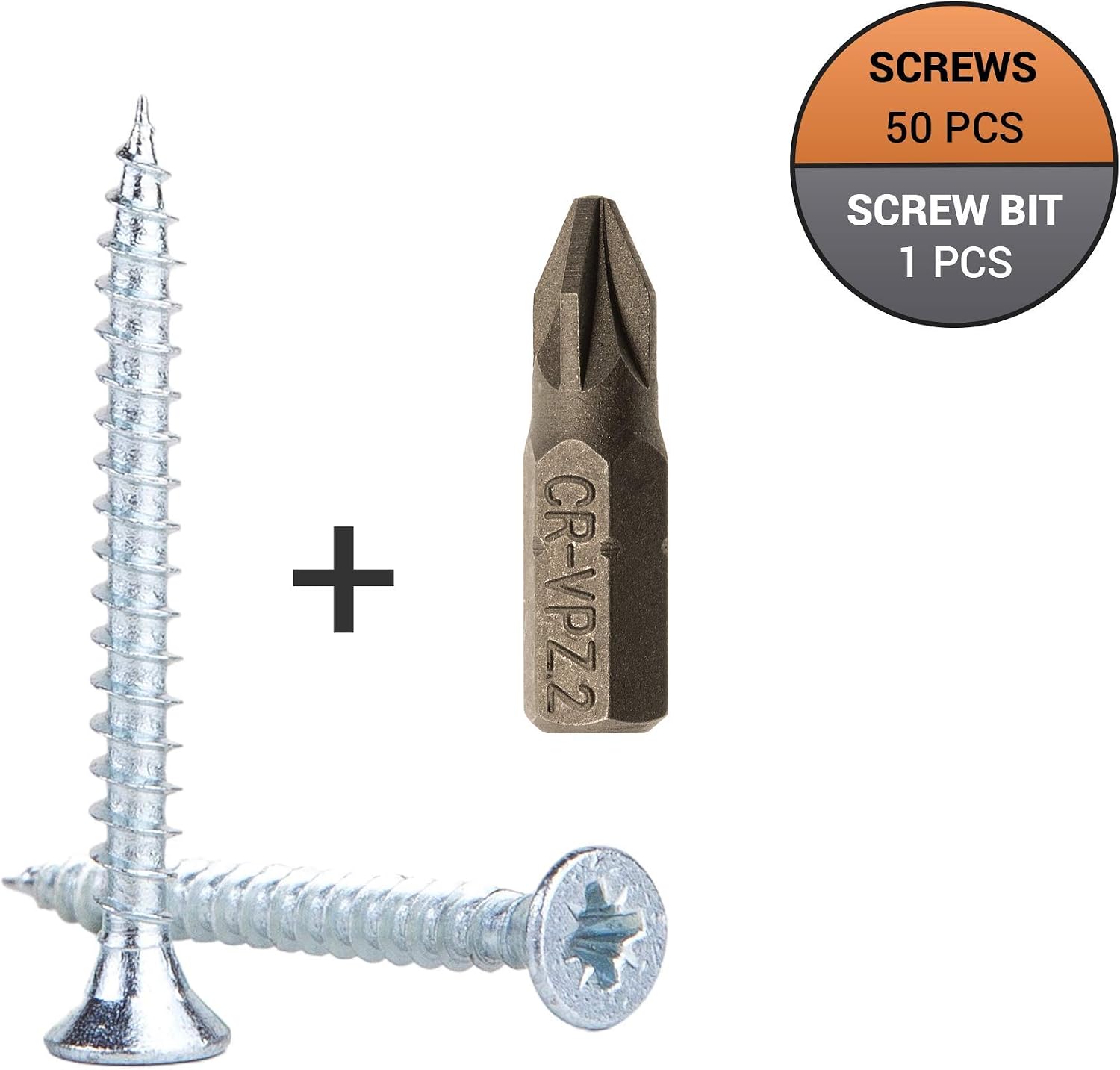 (Pack of 50 pcs) Zinc Plated Steel Wood Screws 4.5 x 40 mm, Pozi-drive Head Screws, Fasteners, Countersunk, Chipboard Screws (50) - Image 4
