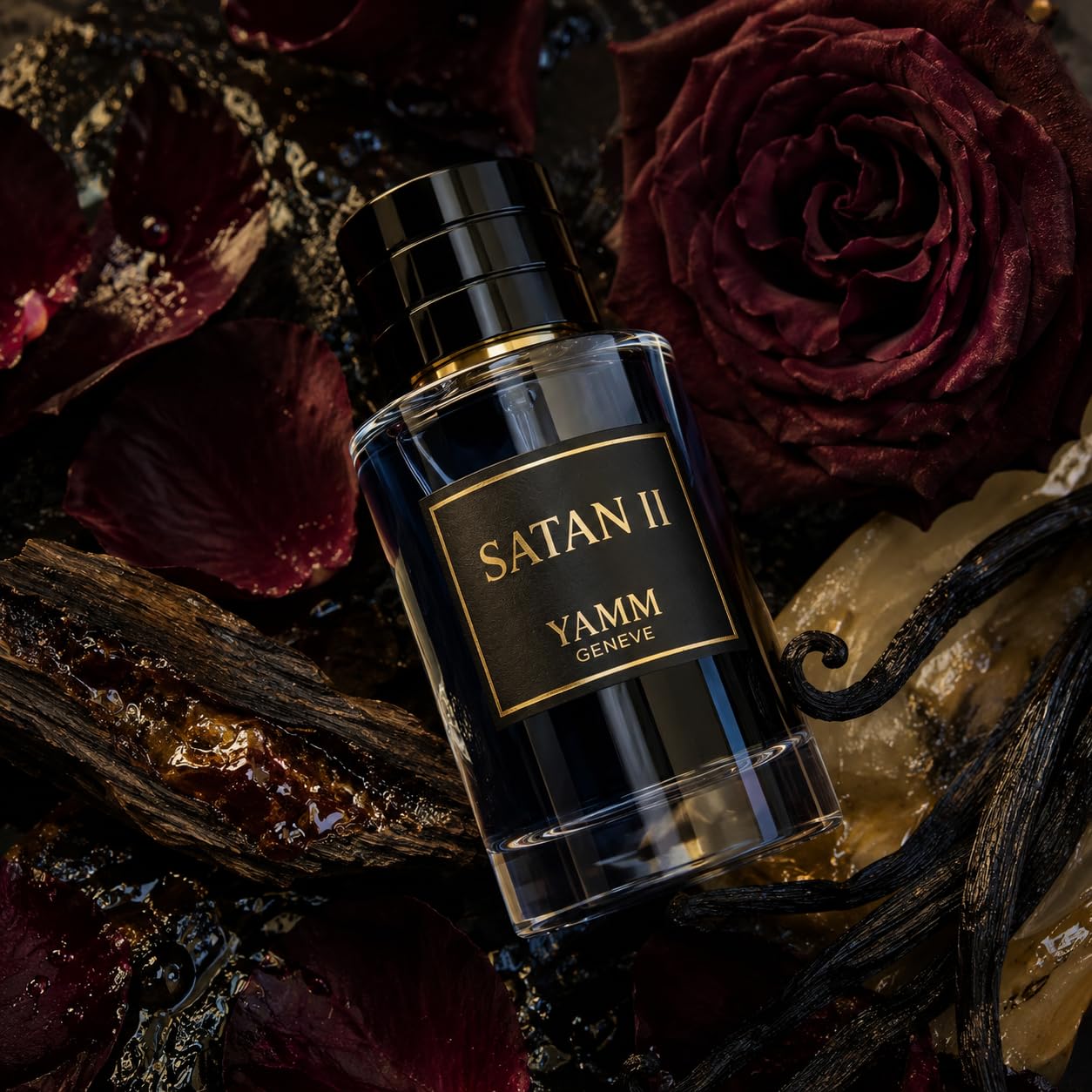 Satan II Extracto de Perfume 50 ml – Perfume Unisex con Rosa Oriental, Oud y Vainilla – Fragancia Ambarina, Floral y Amaderada – Larga Duración 18h