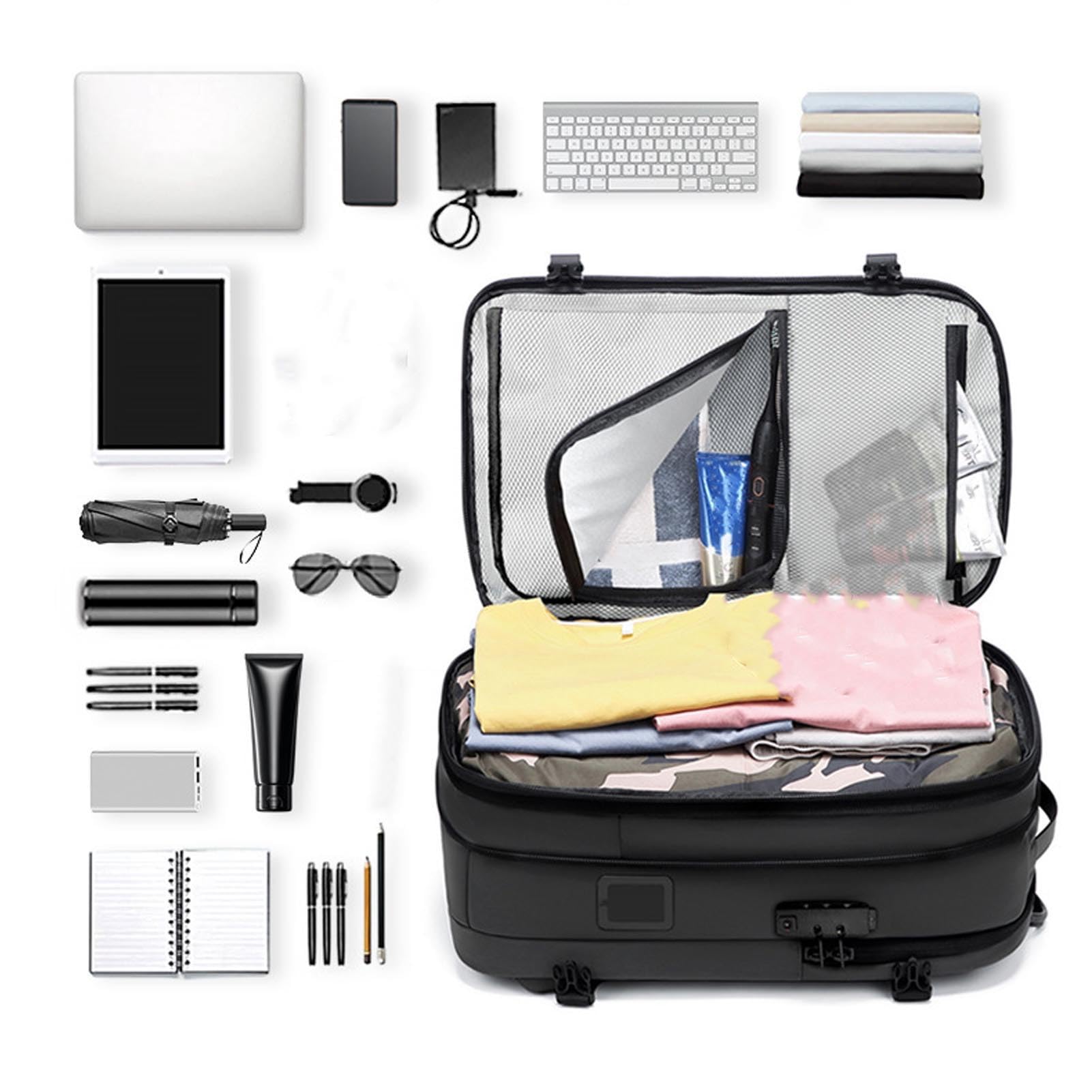 Annadue Zaino a Compressione da Viaggio con Funzione di Espansione e Lucchetto a Combinazione per Pendolari e Avventurieri 25L-30L-60L