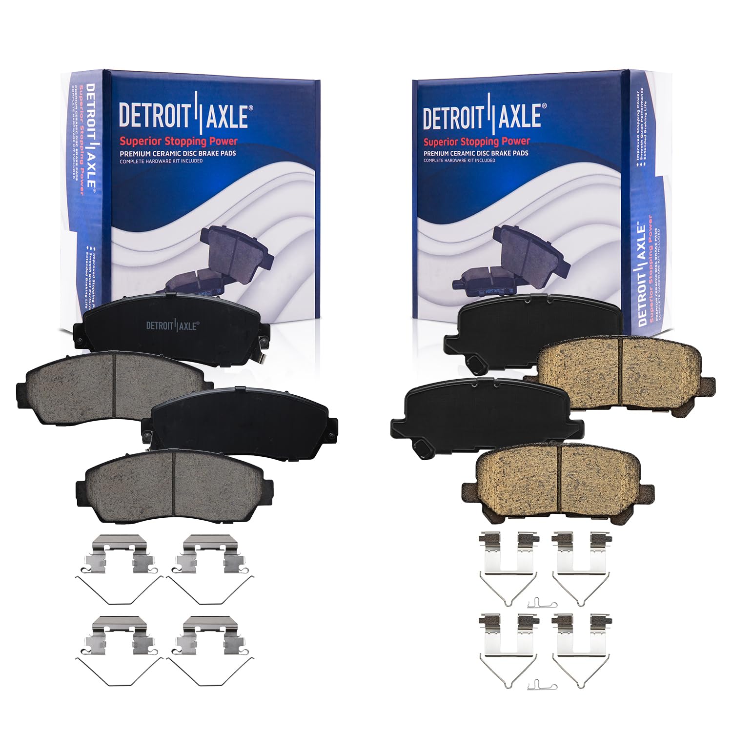 Detroit Axle - Front Rear Brake Pads for 2019-2025 Honda Passport