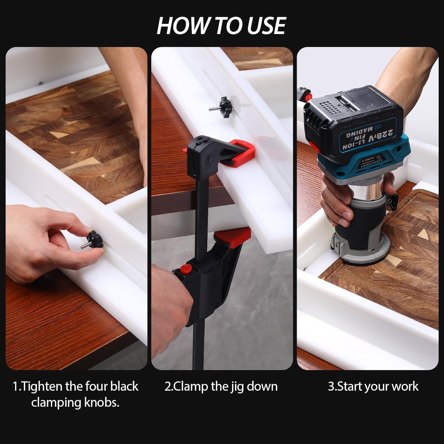 Juice Groove Router Jig–Adjustable Router Guide, Router Jigs and Templates, Woodworking Power Tool Accessory, Precise Spacing Adjustment for Woodworking Projects