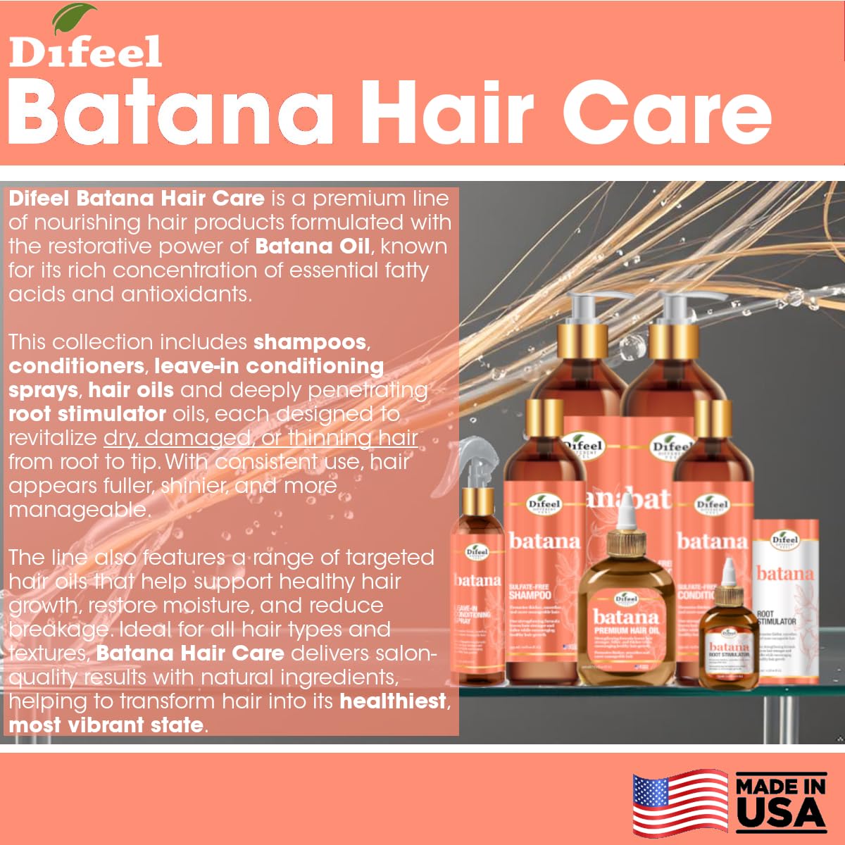 Difeel Batana Shampoo 12 Ounces - Strengthening Sulfate Free Shampoo for Thicker, Smoother and more Manageable Hair - Image 7