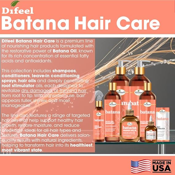 Difeel Batana Leave-in Conditioning Spray 8 oz. - Batana Oil Leave in Conditioner Spray for Hair Growth & Strengthening