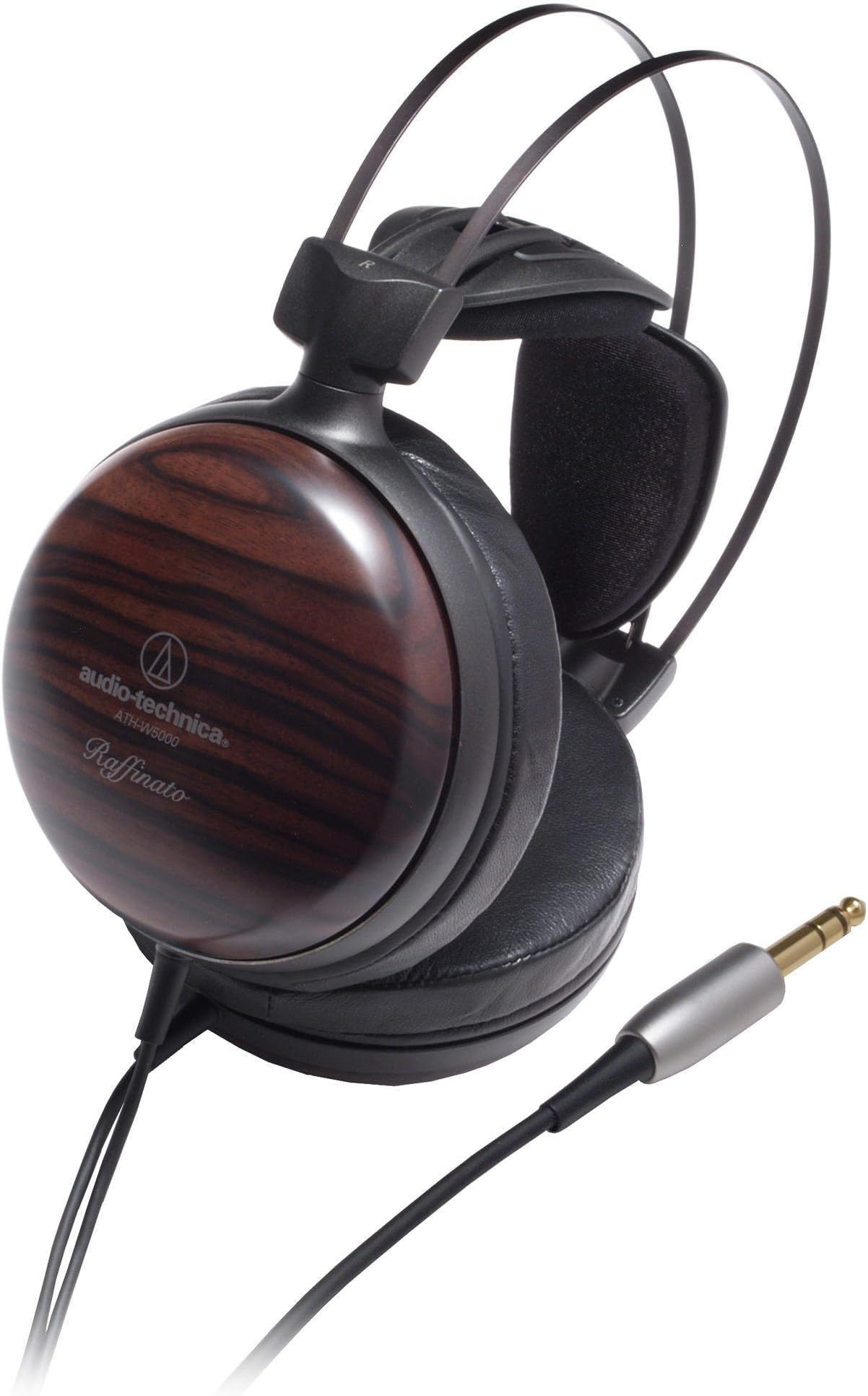 Audio-Technica ATH-W5000 Audiophile Closed-Back Dynamic Wooden On-Ear Headphones, Black