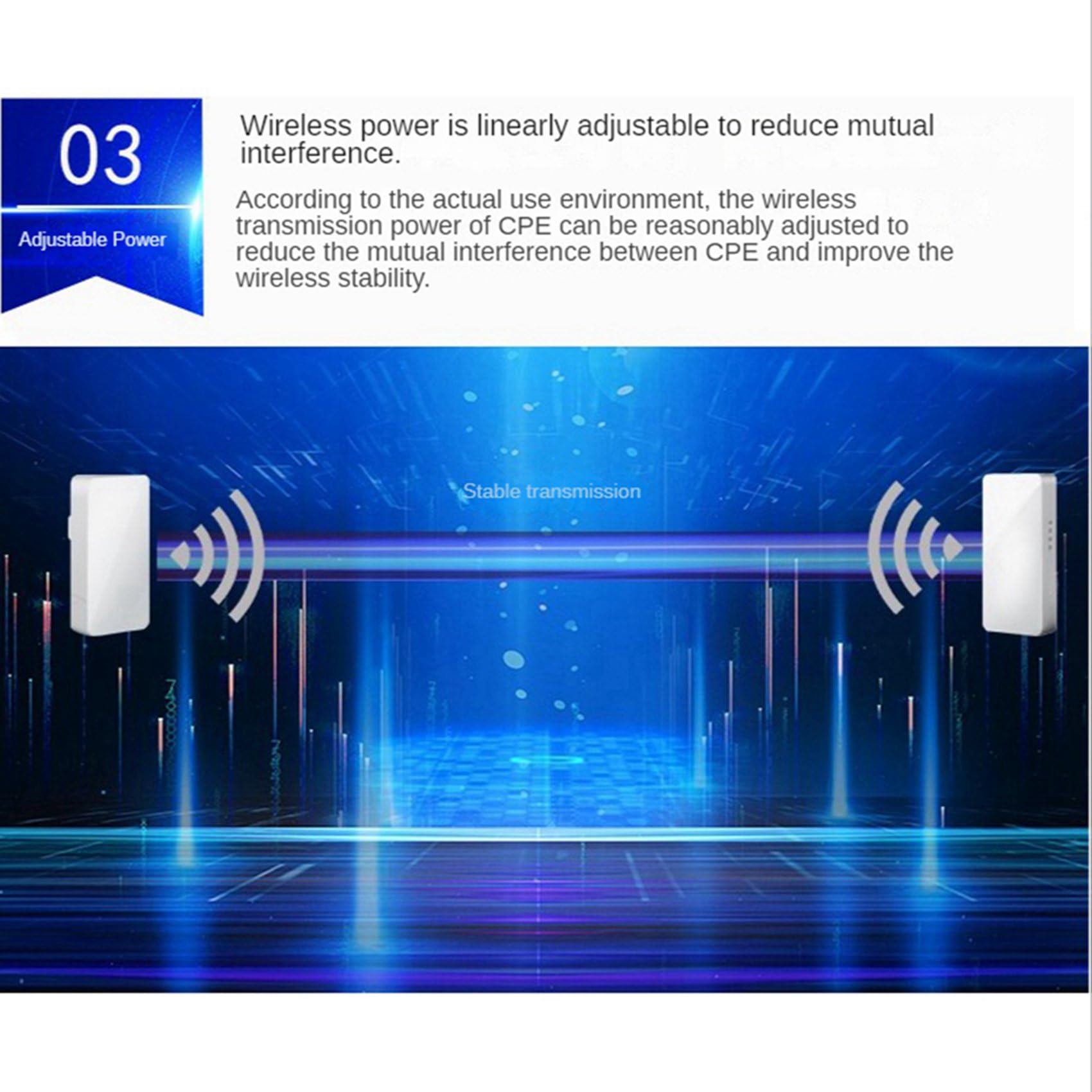 6X Routeur WiFi Extérieur Pont sans Fil 2.4G Répéteur WiFi 300Mbps Amplificateur de Signal WiFi Point à Point Portée 1KM Prise UE