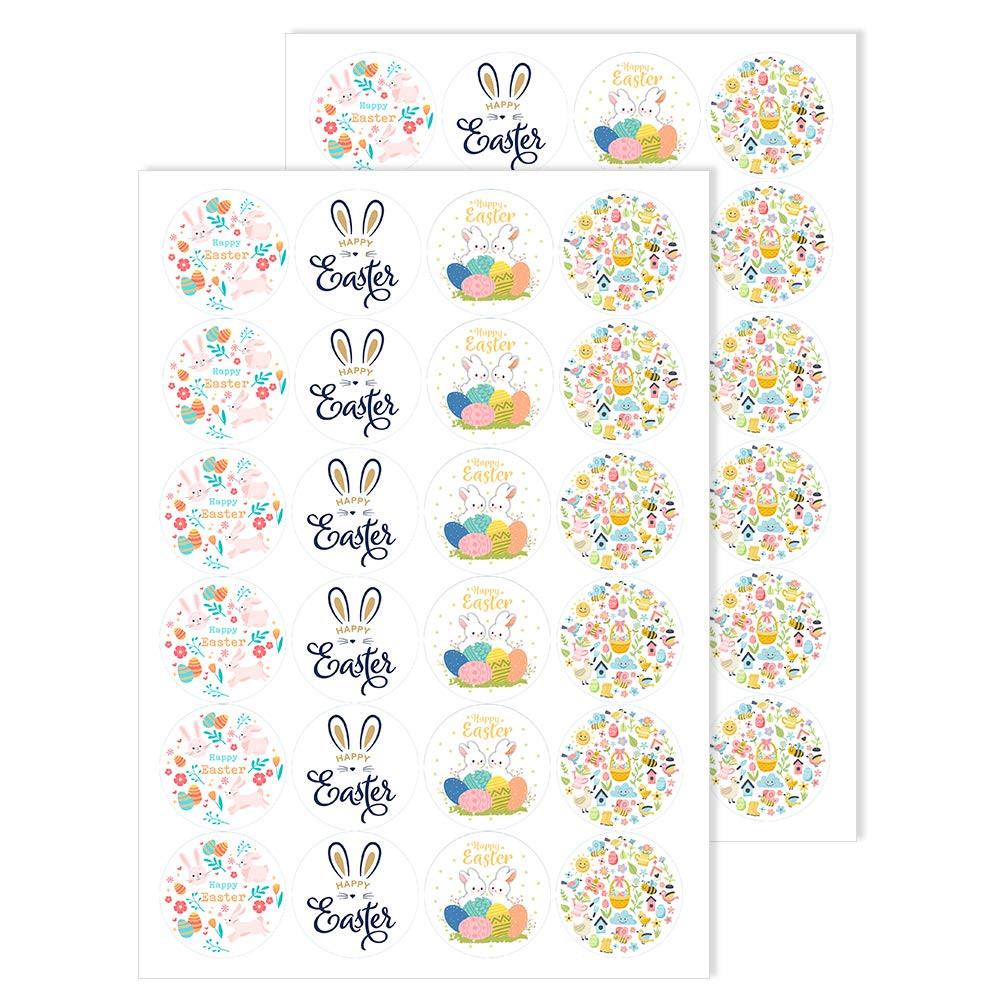 Pack of 48 Easter Decoration Labels Self Adhesive 45mm Ideal for Scrapbooks, Envelopes Packwith® #S3003