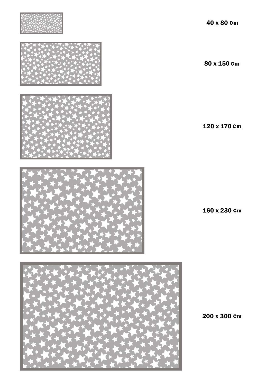 Panorama Tapis Vinyle - Modèle Étoiles Gris 80x200 cm - Différentes Tailles - Deco Maison, Cuisine, Chambre et Exterieur