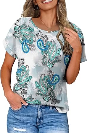 KISSMODA Summer Short Sleeve T Shirt Loose Fit Casual Dressy Women Top 2025 Trendy Ladies Fashion Blouses(S-3XL)