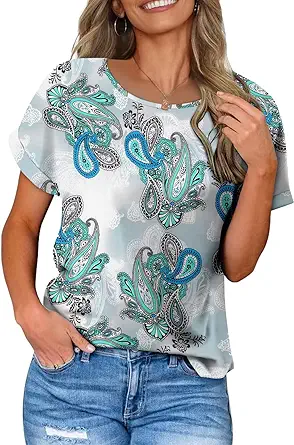 KISSMODA Summer Short Sleeve T Shirt Loose Fit Casual Dressy Women Top 2025 Trendy Ladies Fashion Blouses(S-3XL)