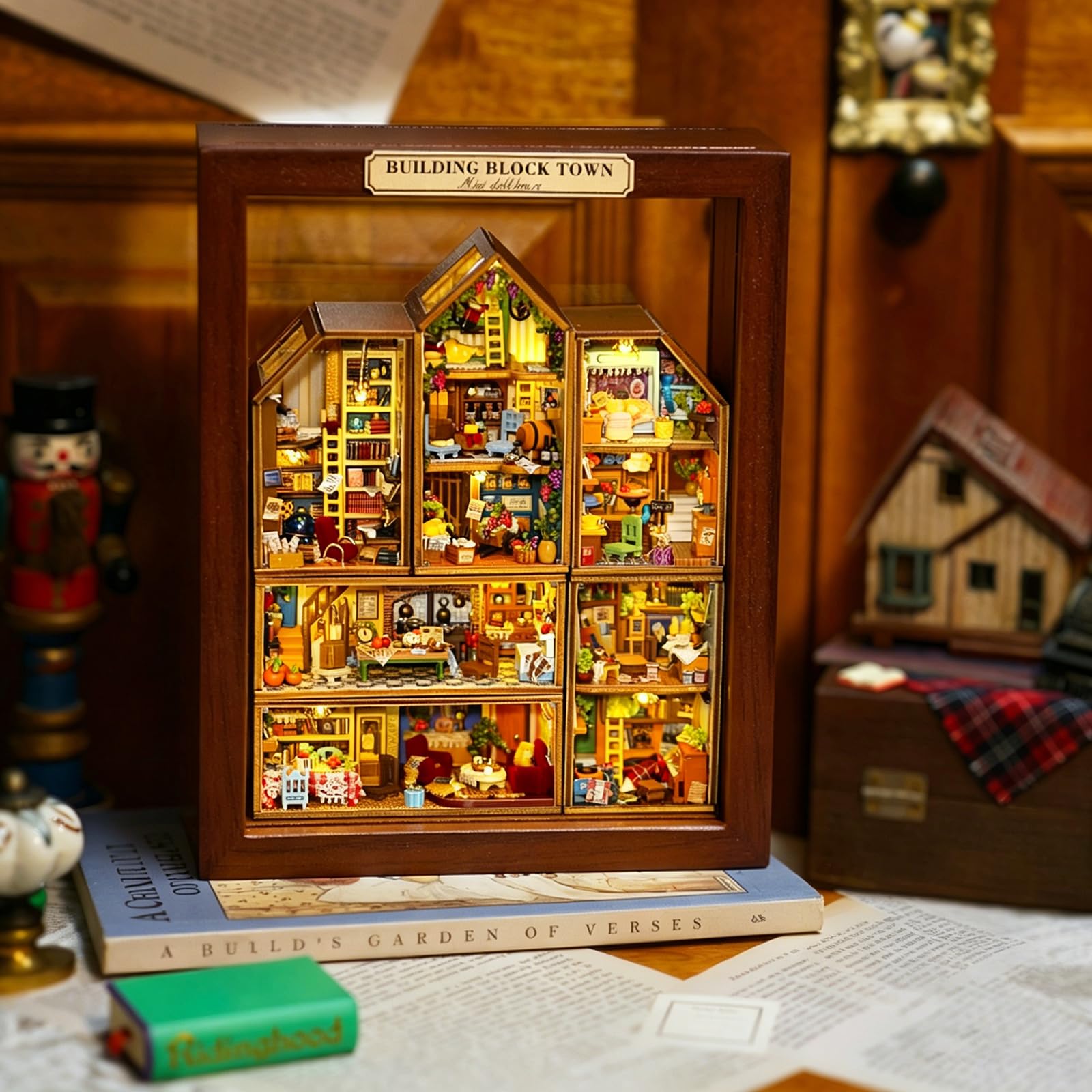 CUTEROOM DIY Miniaturhaus-Bausatz, Mini-Haus-Bausatz für Erwachsene zum Bauen, Puppenhaus-Bausatz aus Holz mit Möbeln, Weihnachts- und Geburtstagsgeschenke