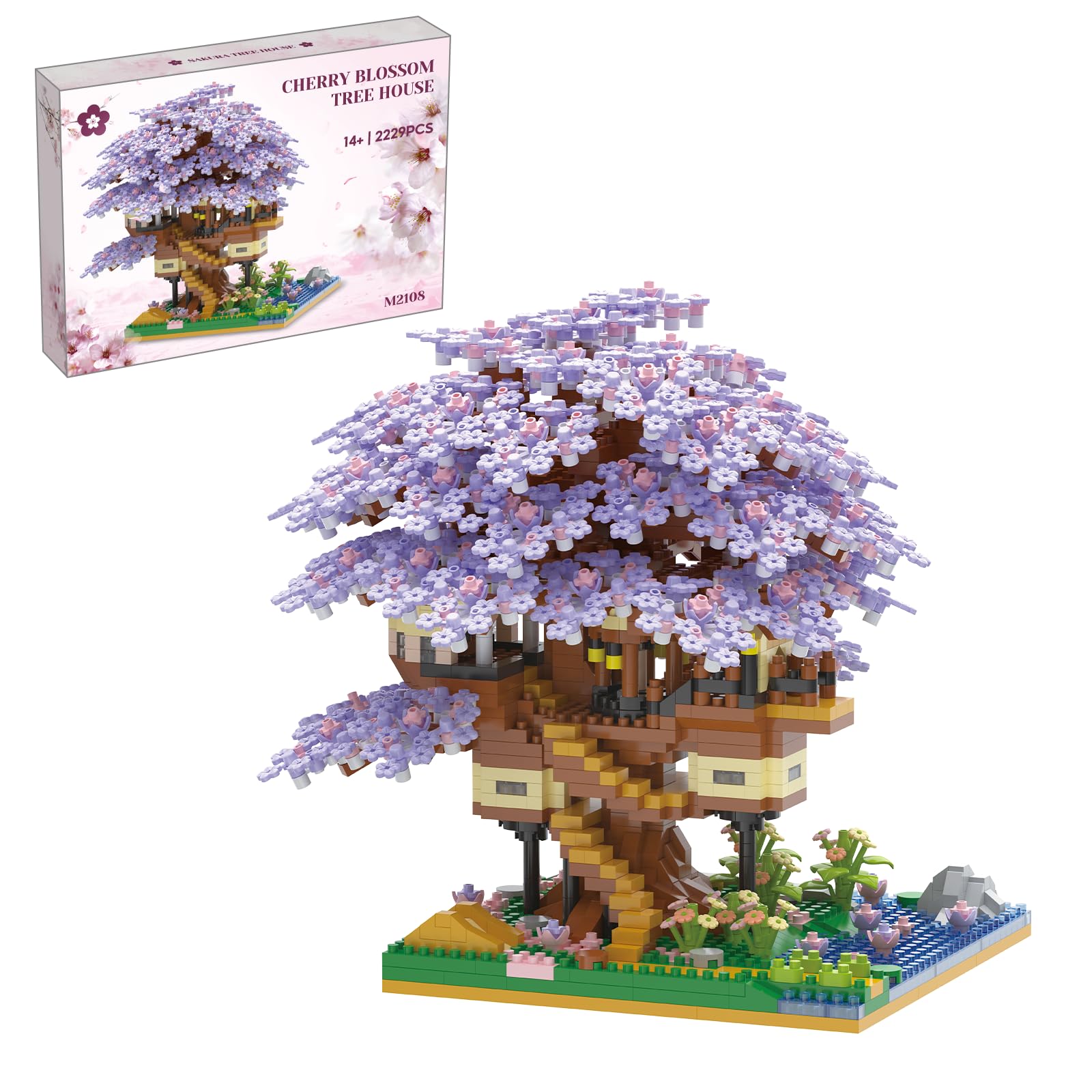 Japanese Cherry Blossom セット Amazon.com: PQKIE Cherry Blossom Tree Building Set,2229 Pcs