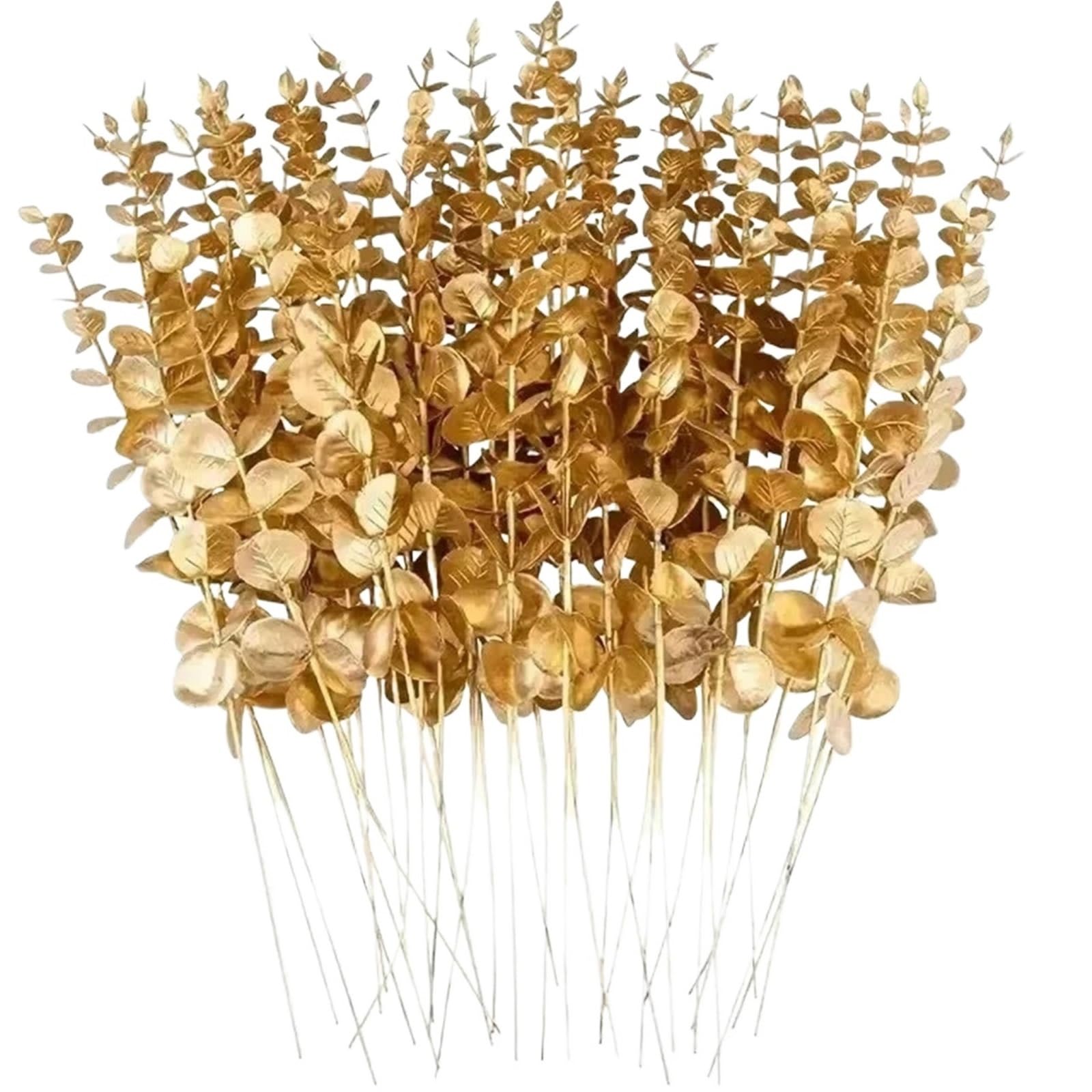 TGDGFKIAS Artificial Pine Branches, Xmas Glitter Faux Pine Needles Eucalyptus Stems 40-Pack Multicolor Bouquet Home Decor(Onecolor)