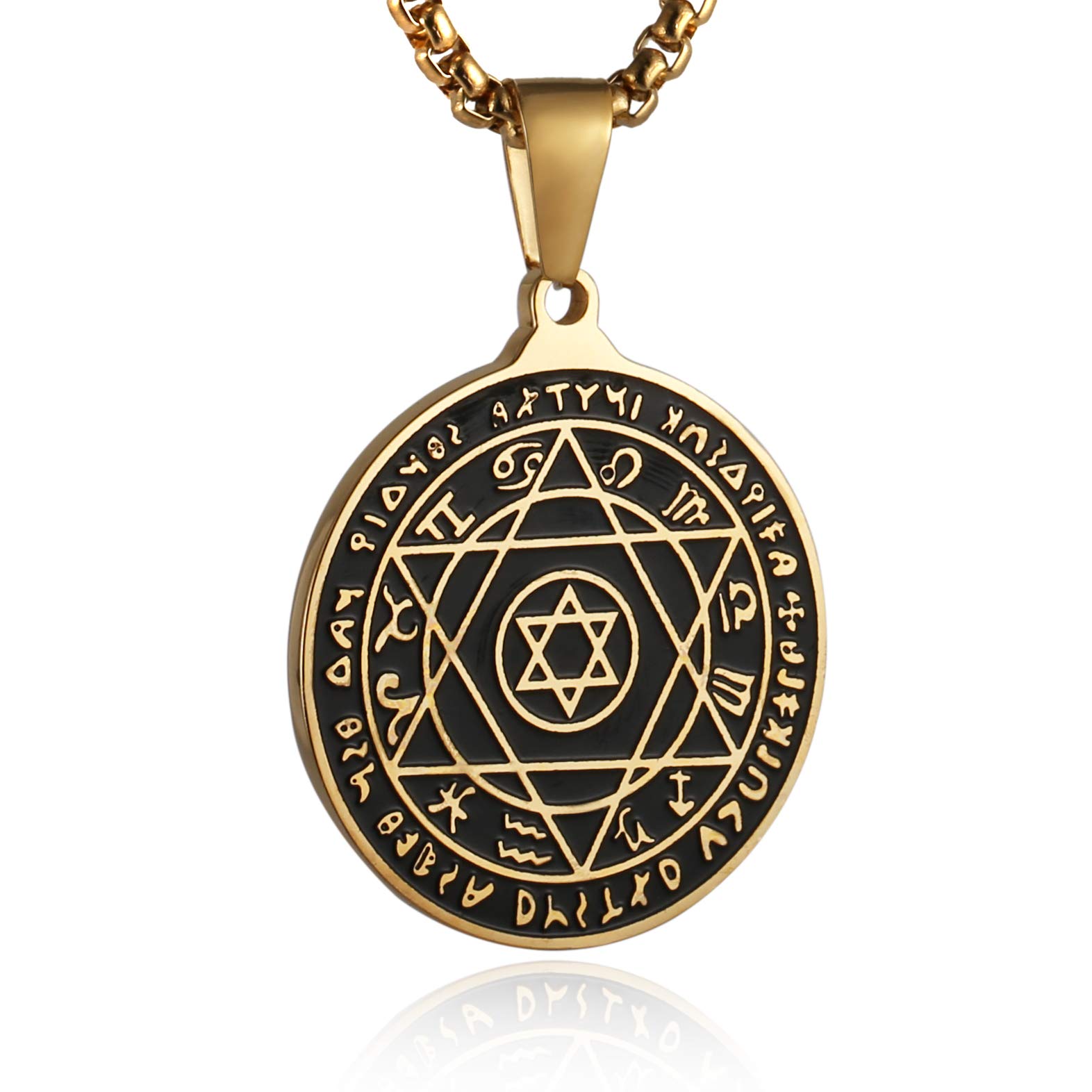 Pendentif à six pointes et constellations, l'éclat durable de l'acier