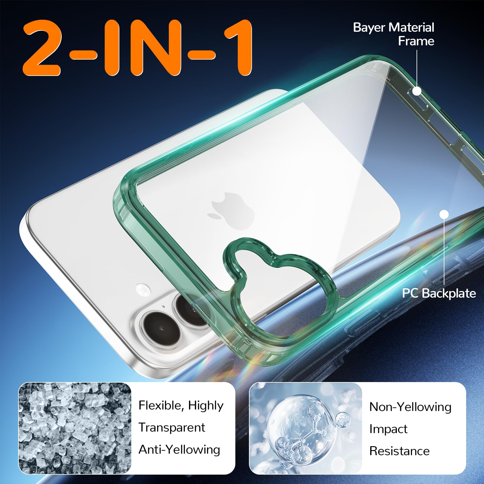 Clear Case for iPhone 15, Ultra Thin, Shockproof TPU Cover, Anti-Yellowing, Crystal Clear, Phone Case for Apple iPhone 15 - Clear — view 10