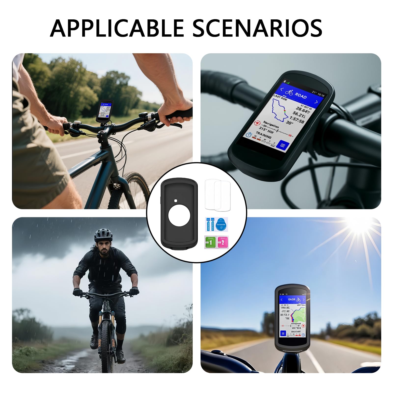 Funda Silicona para Garmin Edge 1040, 2 Protector de Pantalla para Garmin Edge 1040/1040 Solar/1040 Bundle Resistente?Funda Protección a Prueba, Accesorios GPS Bicicleta Ordenadores