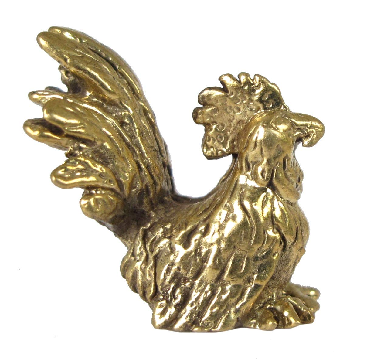 Blue Orchid Magic Thai Amulet Brass Rooster Mini Figurine