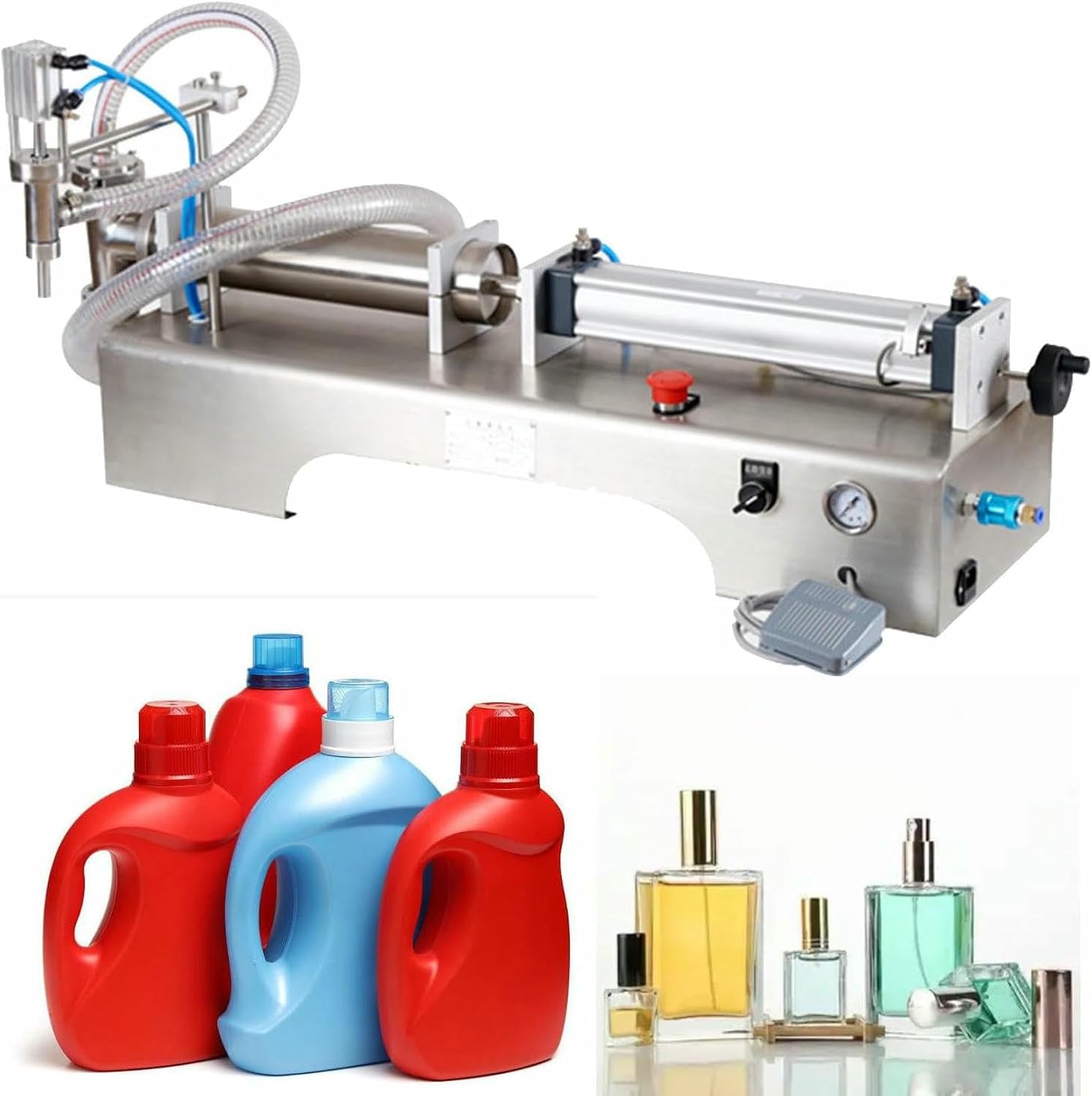 Single-Head/Double-Head Horizontal Pneumatic Liquid Filling Machine,Horizontal Liquid Quantitative Filling Machine,Pneumatic Liquid Filling Machine,Liquid Dispensing Machine~/