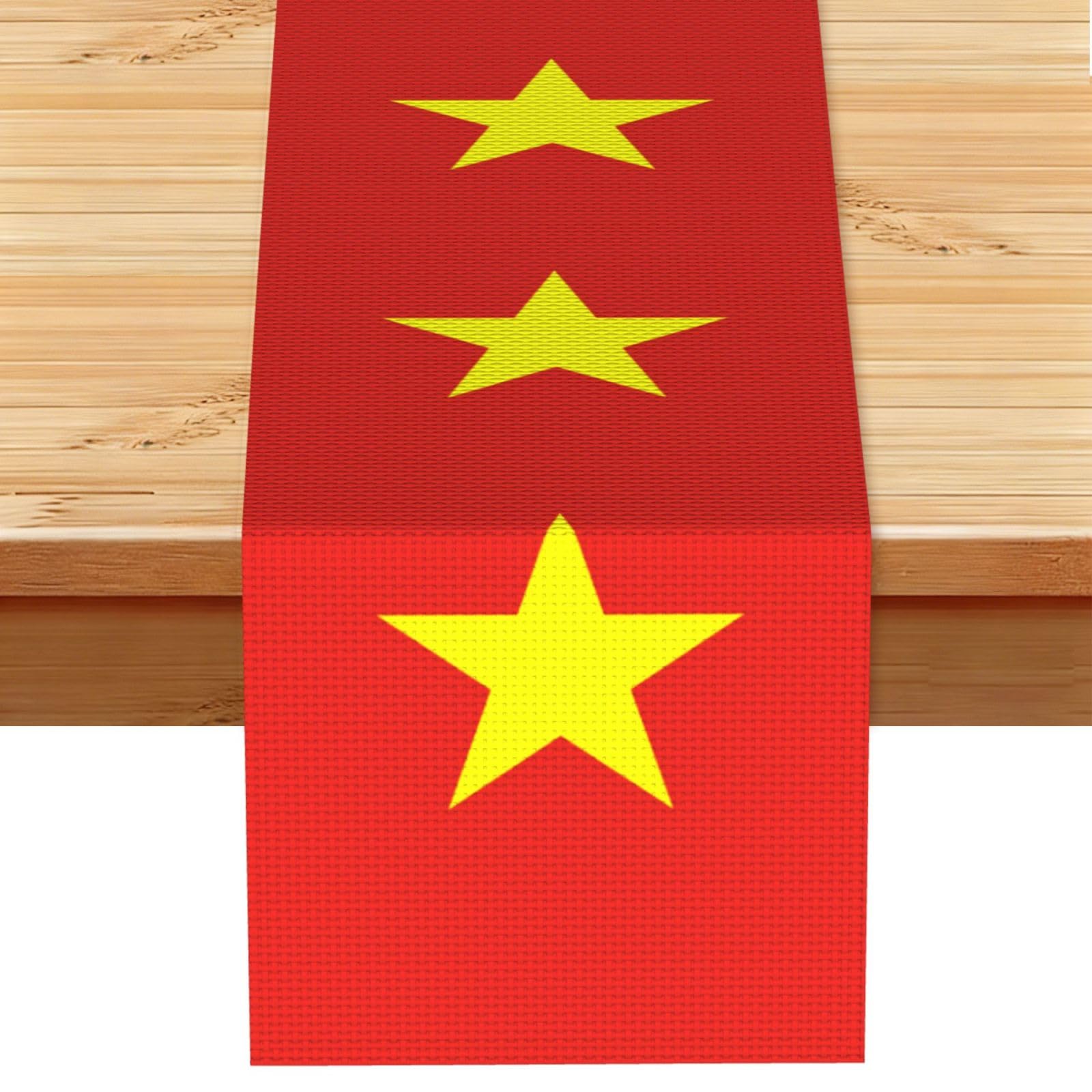 Vietnamese flag Table Runner 13x72 Inch Dining Decor