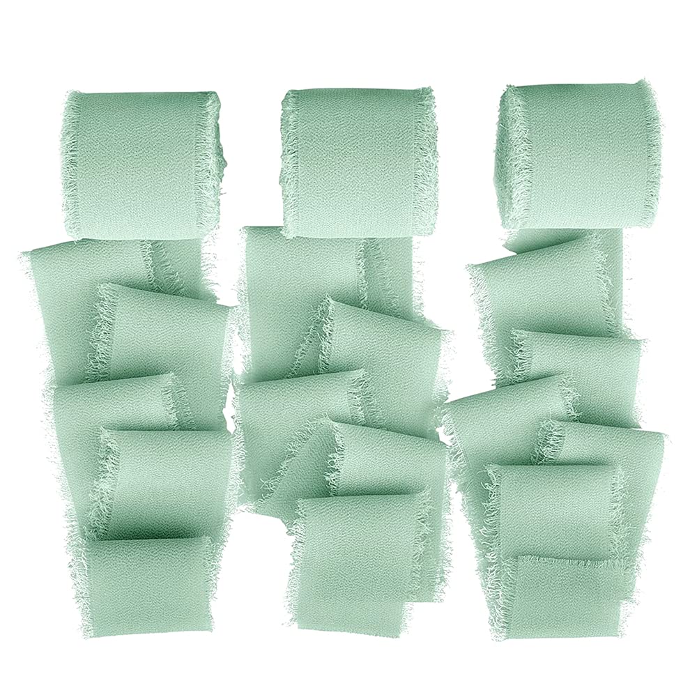 Sponsored Ad – 3 Rolls Handmade Fringe Chiffon Silk Ribbon, Sage Green Ribbons Set, Frayed Edge Ribbon, Fringe Fabric Ribbons for Wedding Invitations, Bridal Bouquets, Gifts Wrapping, DIY Crafts (1.5Inch x 7Yd)