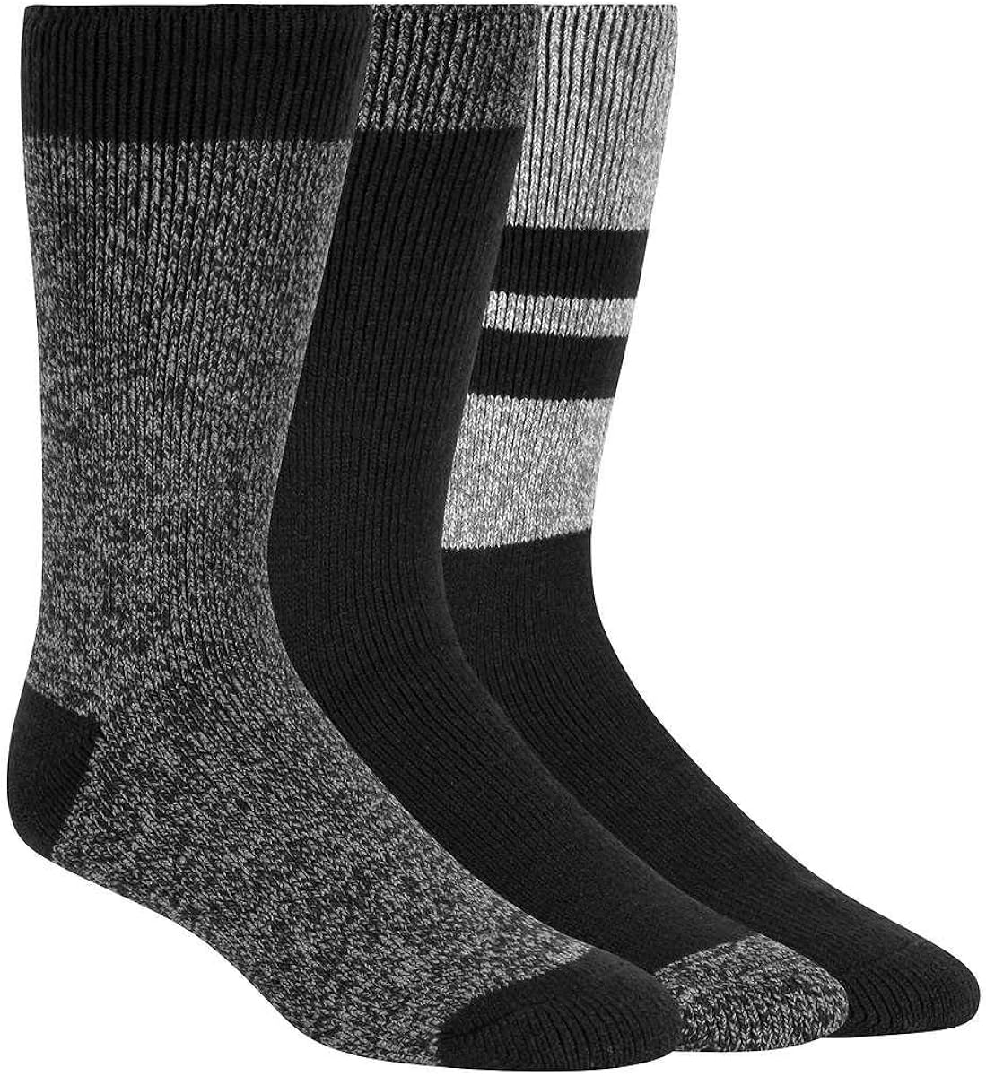 Weatherproof Men's Ultimate Thermal Crew Socks, Black, 3 Pairs Amazon.co.uk Fashion