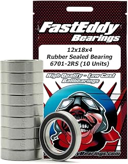 FastEddy Bearings 12x18x4 Rubber Sealed Bearing 6701-2RS (10 Units)