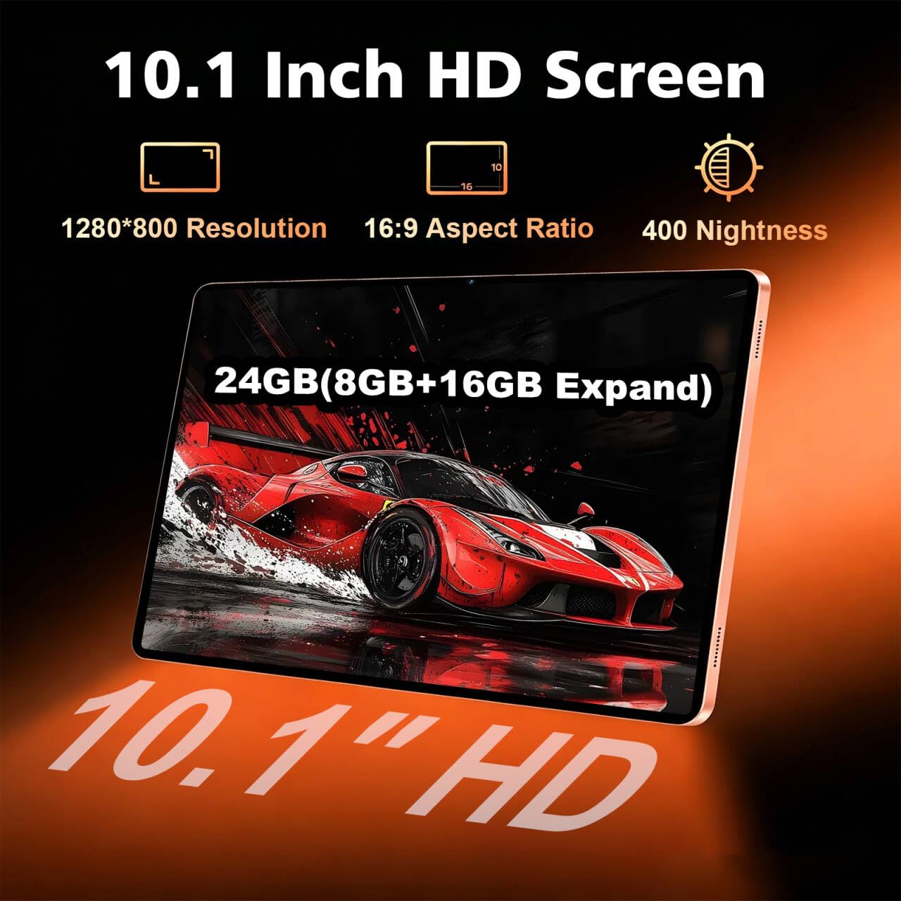 Crelander Tablet Android 13 da 10,1 pollici, con slot per scheda SIM, 4G LTE Calling, 24 GB + 128 GB, batteria da 5000 mAh, doppia fotocamera, Bluetooth/WiFi, bundle con custodia, tastiera, mouse e