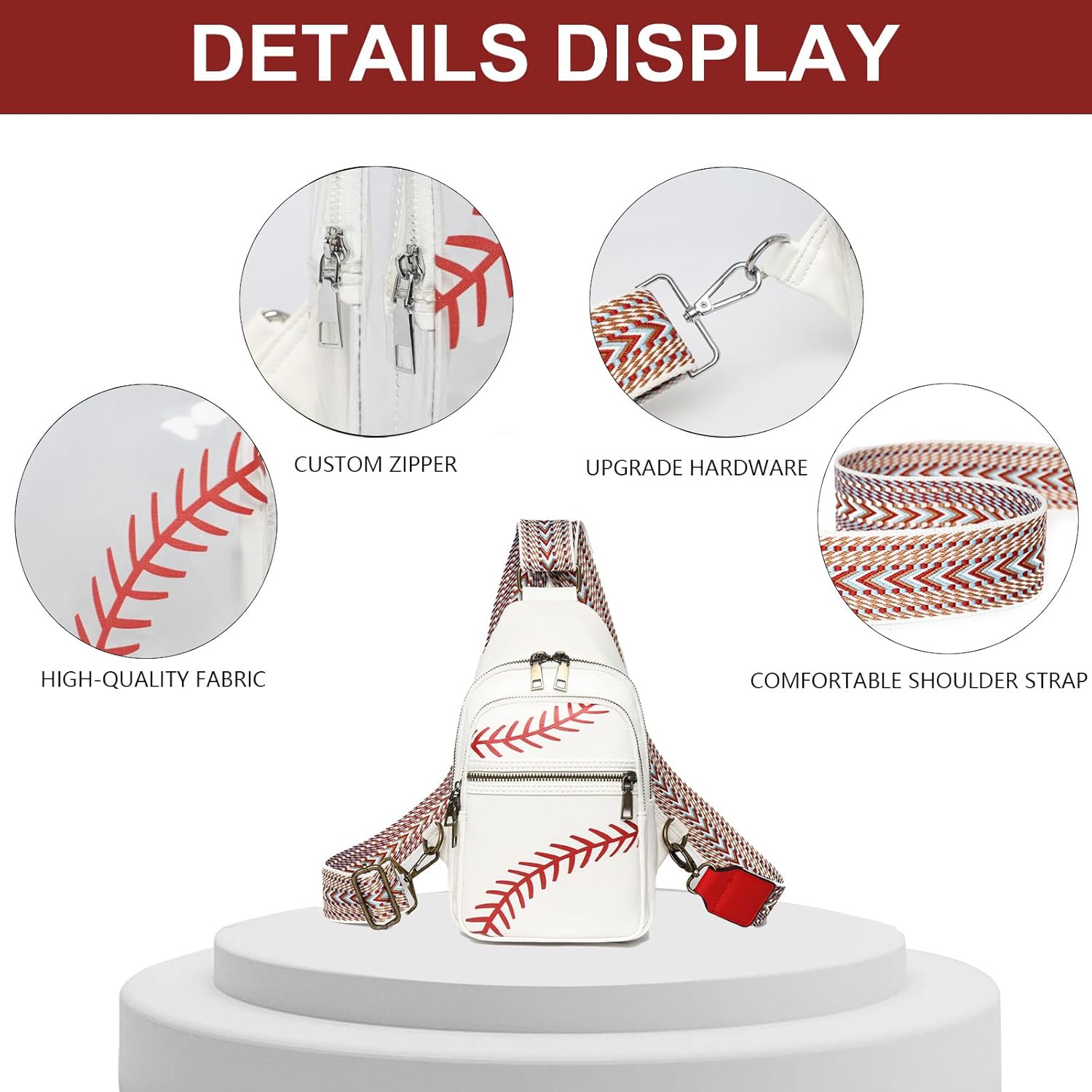 Clear Baseball Bag for Stadium Events, Clear Sling Bag Purses for women Crossbody Transparent, Crossbody Purses for Concerts Sports - Image 4