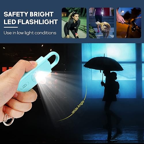 Miniatura 4 de Alarma de seguridad personal de sonido seguro para mujeres, sirena más fuerte de 130 dB con llavero de seguridad de luz LED estroboscópica, sirena