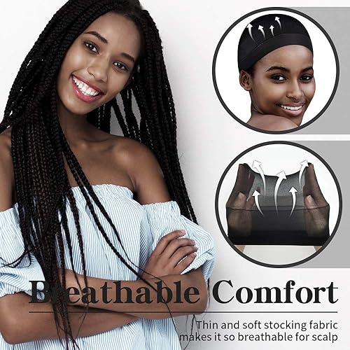 Miniatura 47 de 12 Paquetes Dreamlover Beige, base de peluca color beige, casquillos de peluca con extremo de nailon elástico de color carne, cada tablero de papel