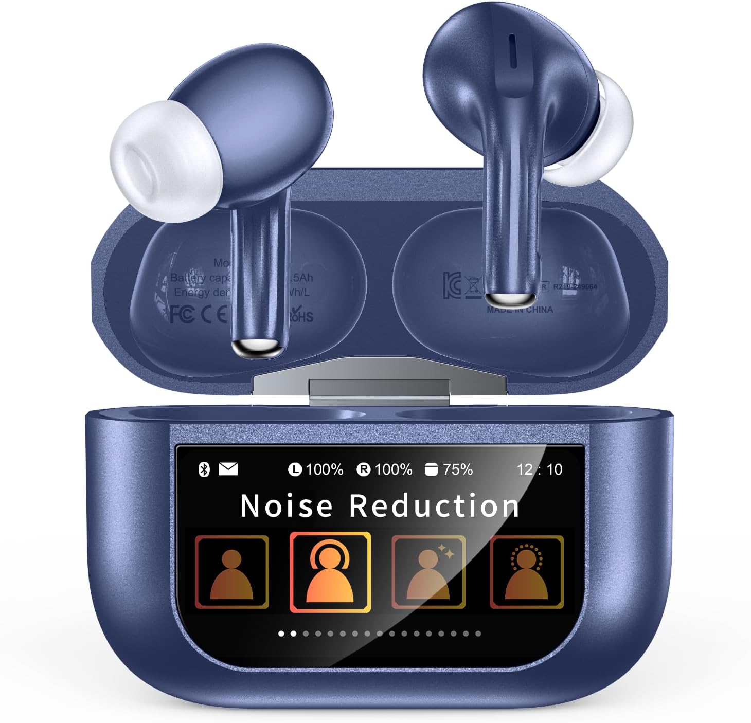 Szwod Wireless Earbuds, Bluetooth 5.4 Ear Buds with Multifunctional Touch Screen, ANC/ENC Noise Cancelling Headphones, 48Hrs Playtime in-Ear Fit Earphones for Android/iOS