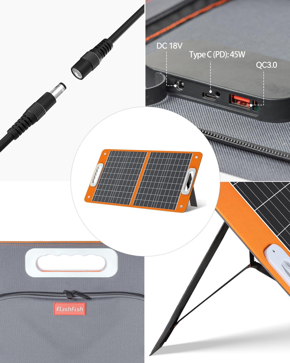 Estación de energía portátil FlashFish de 144,3 Wh con panel solar de 60 W, generador solar de 200 W con iluminación de 230 V AC/tipo C/LED, batería de repuesto para camping, viajes y energía de