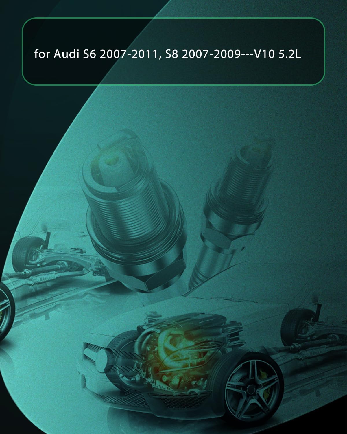 SCITOO Double Platinum Spark Plugs 5547 for Audi S6 2007-2011, S8 2007-2009, 5.2L Pack of 10