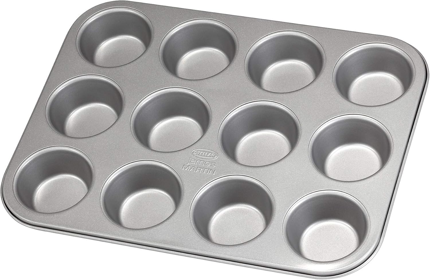Stellar Moule à muffins antiadhésif 12 tasses Gris acier