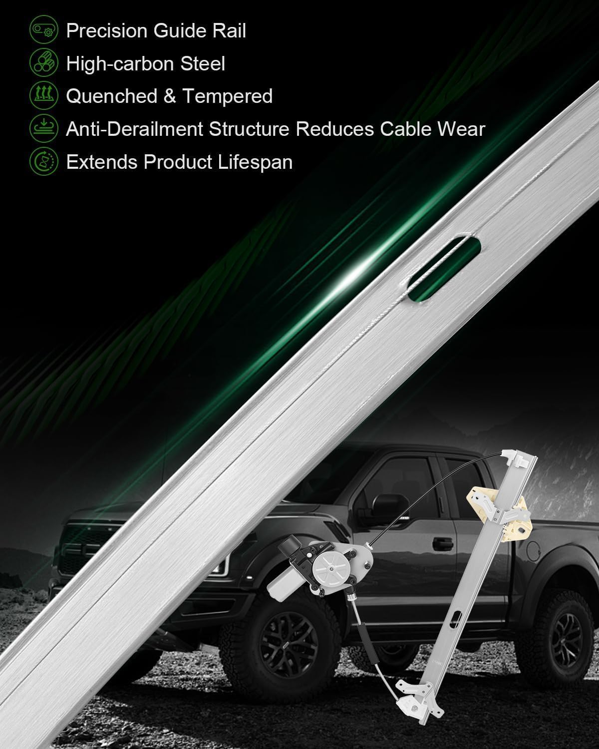 Front Left Driver Side Power Window Regulator with Motor for:-Honda Accord 2003 2004 2005 2006 2007 (Sedan 4-Door Only), with 6 Pins Replace OE# 741-306 741306 72250SDAA02