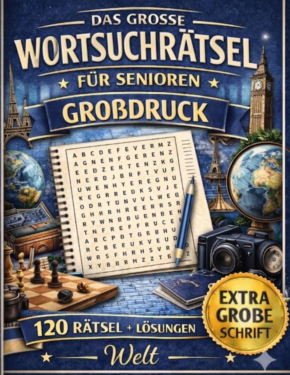 XXL Wortsuchrätsel für Senioren - Welt Buch Großdruck: 120 spannende Rätsel für Erwachsene - Große Schrift, leicht lesbar, fördert Gedächtnis und Konzentration (MindPuzzle Themenwelt für Senioren)