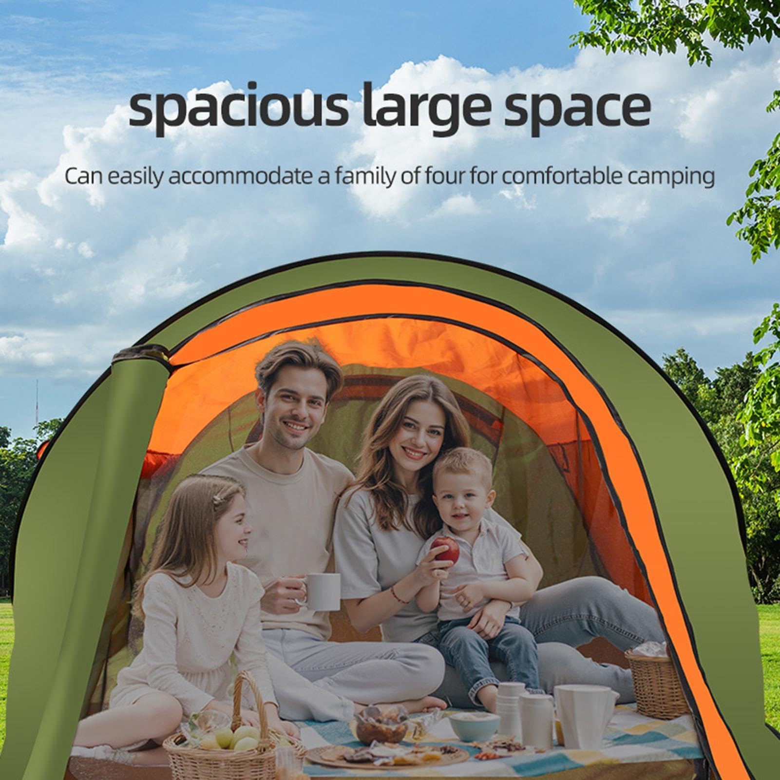 Outdoor, montaggio immediato, portatile, impermeabile e traspirante, per 3-4 persone, impermeabile, campeggio, per viaggi, , mare, montagna, picnic, zaino in spalla, pesca