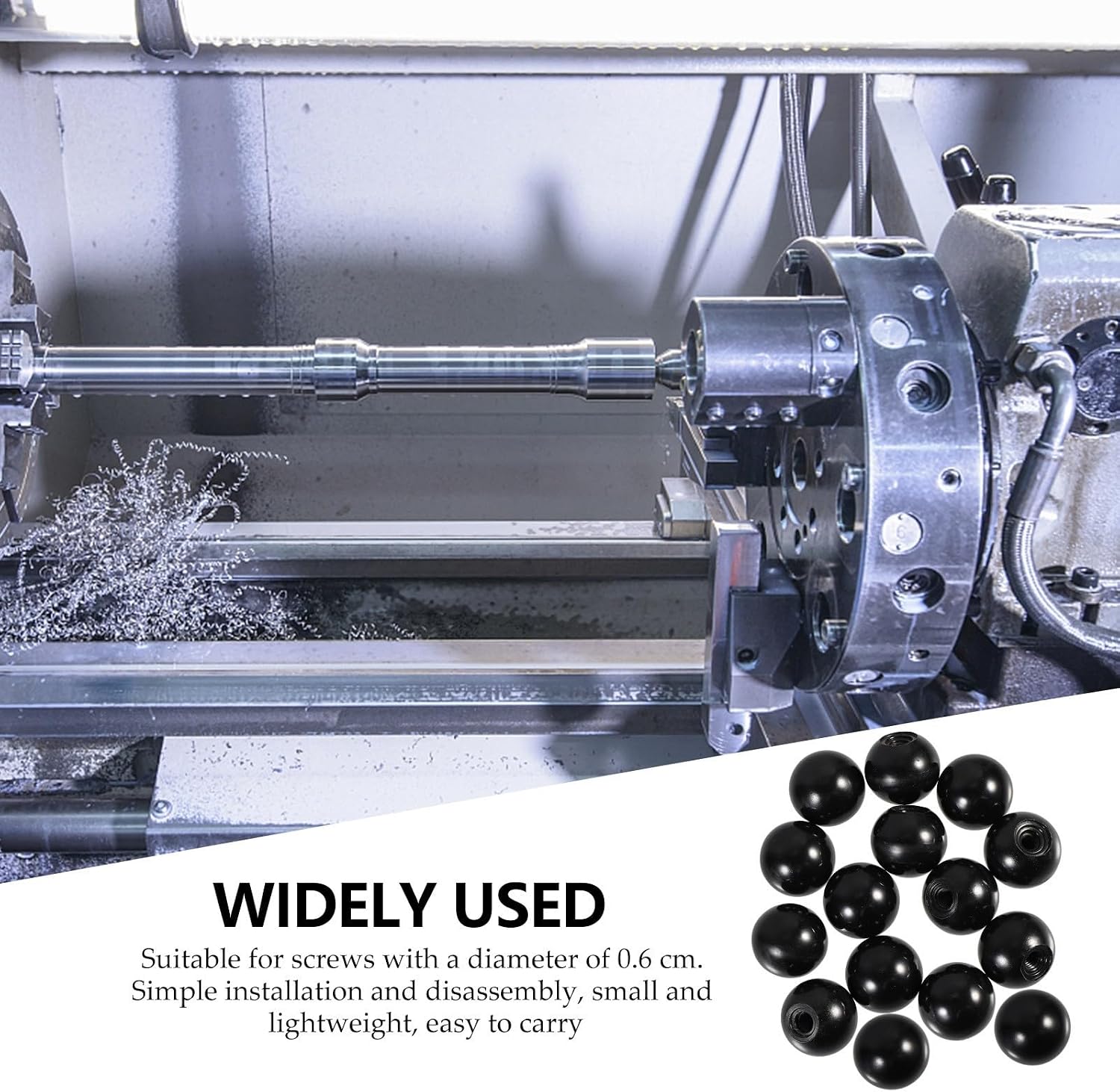 Ball Knobs Simple Disassembly Black for Machine Tool Handles 15pcs and Bakelite with M6x25 Thread, Lightweight Screw Diameter 0.6cm for Industrial Equipment