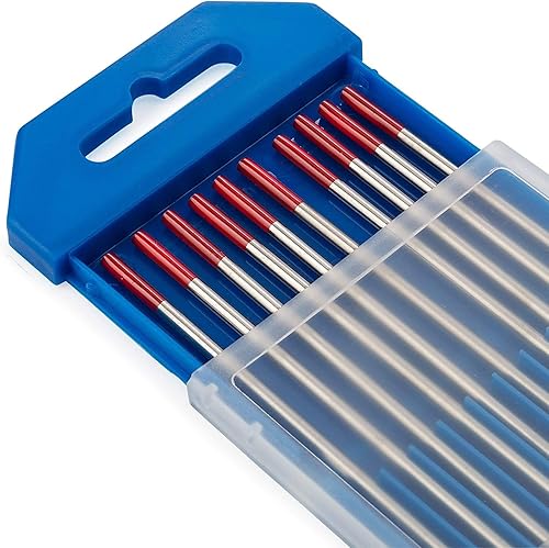 Miniatura 2 de Midwest Tungsten Service TIG Electrodos de soldadura de tungsteno paquete de 10 unidades (rojo, 2% toriado, 332 pulgadas)